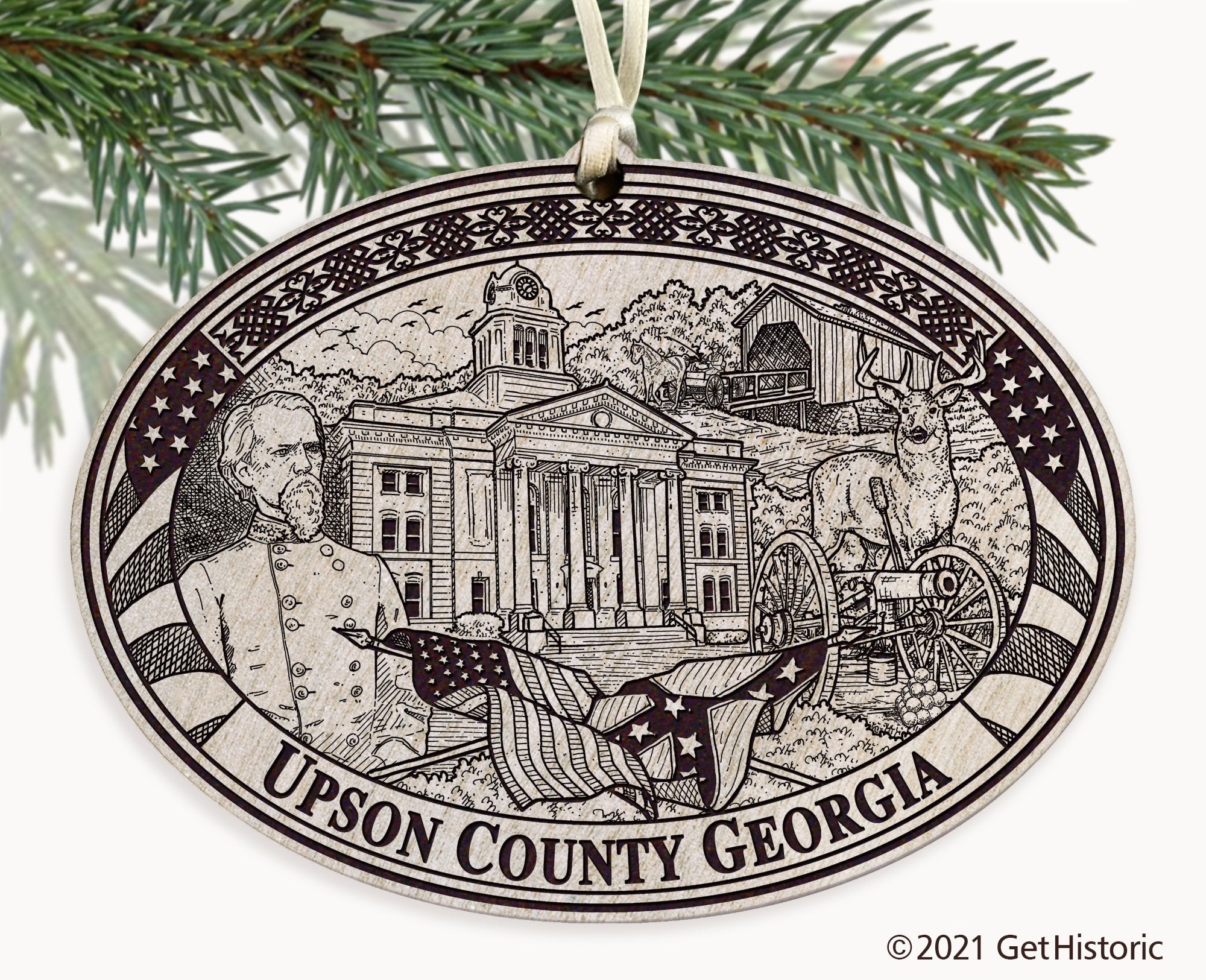Upson County Georgia Engraved Ornament