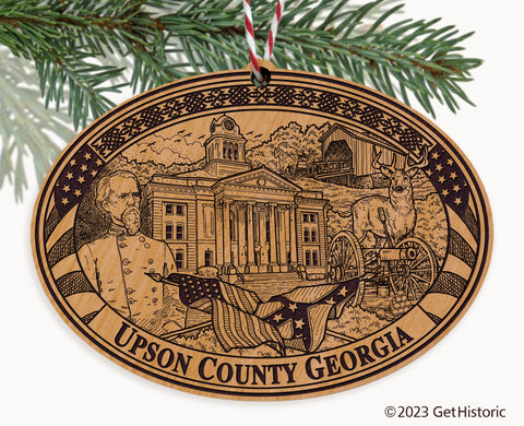 Upson County Georgia Engraved Natural Ornament