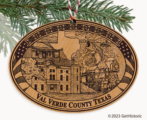 Val Verde County Texas Engraved Natural Ornament