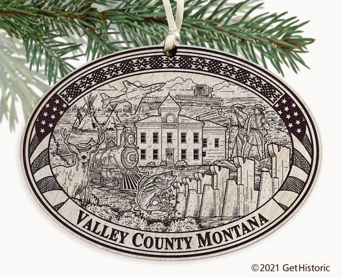 Valley County Montana Engraved Ornament