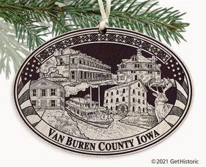 Van Buren County Iowa Engraved Ornament