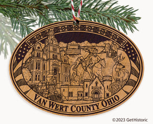Van Wert County Ohio Engraved Natural Ornament