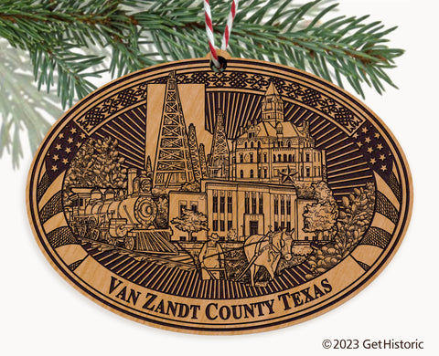 Van Zandt County Texas Engraved Natural Ornament