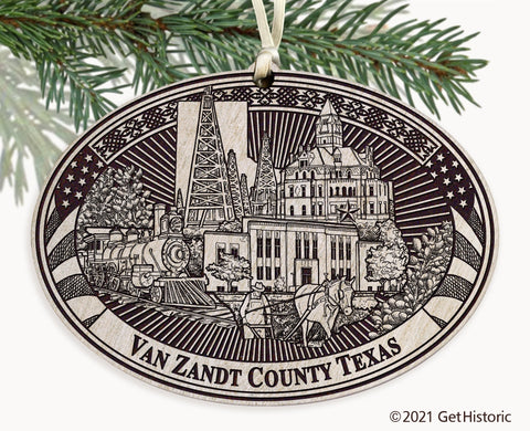 Van Zandt County Texas Engraved Ornament