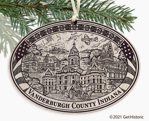 Vanderburgh County Indiana Engraved Ornament