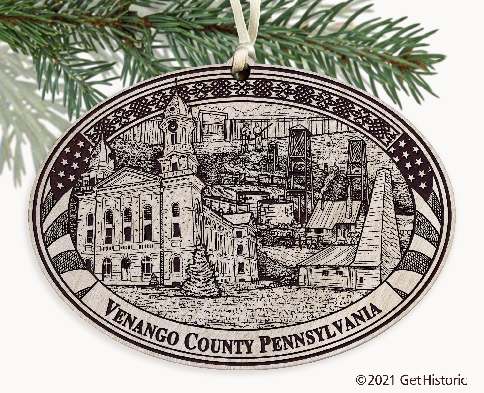 Venango County Pennsylvania Engraved Ornament