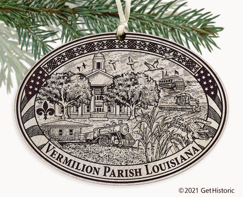 Vermilion Parish Louisiana Engraved Ornament