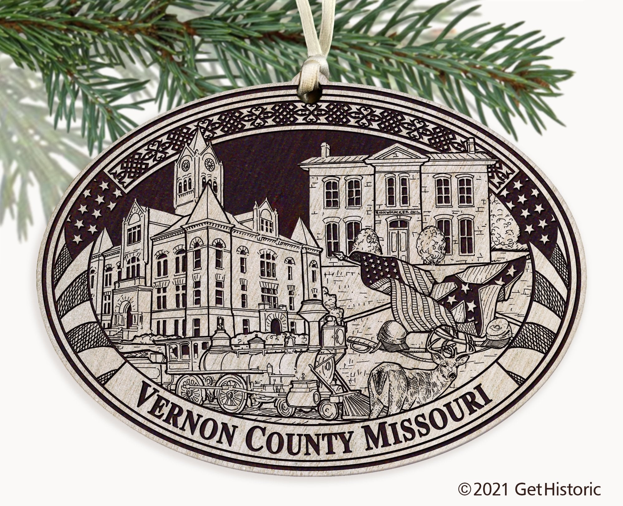 Vernon County Missouri Engraved Ornament