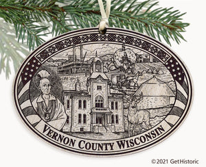 Vernon County Wisconsin Engraved Ornament