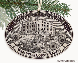 Wabaunsee County Kansas Engraved Ornament