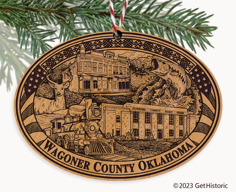 Wagoner County Oklahoma Engraved Natural Ornament