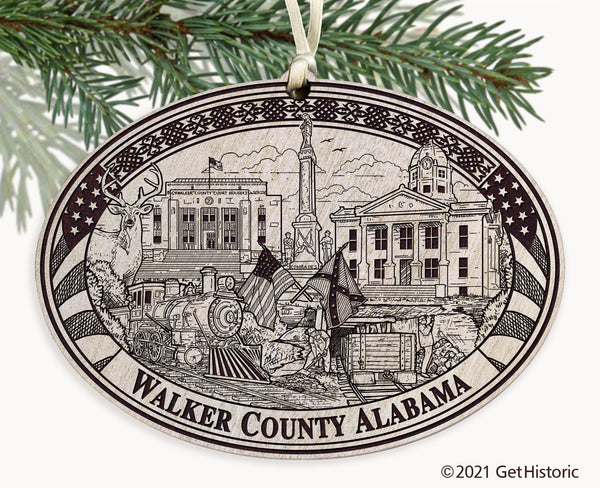 Walker County Alabama Engraved Ornament