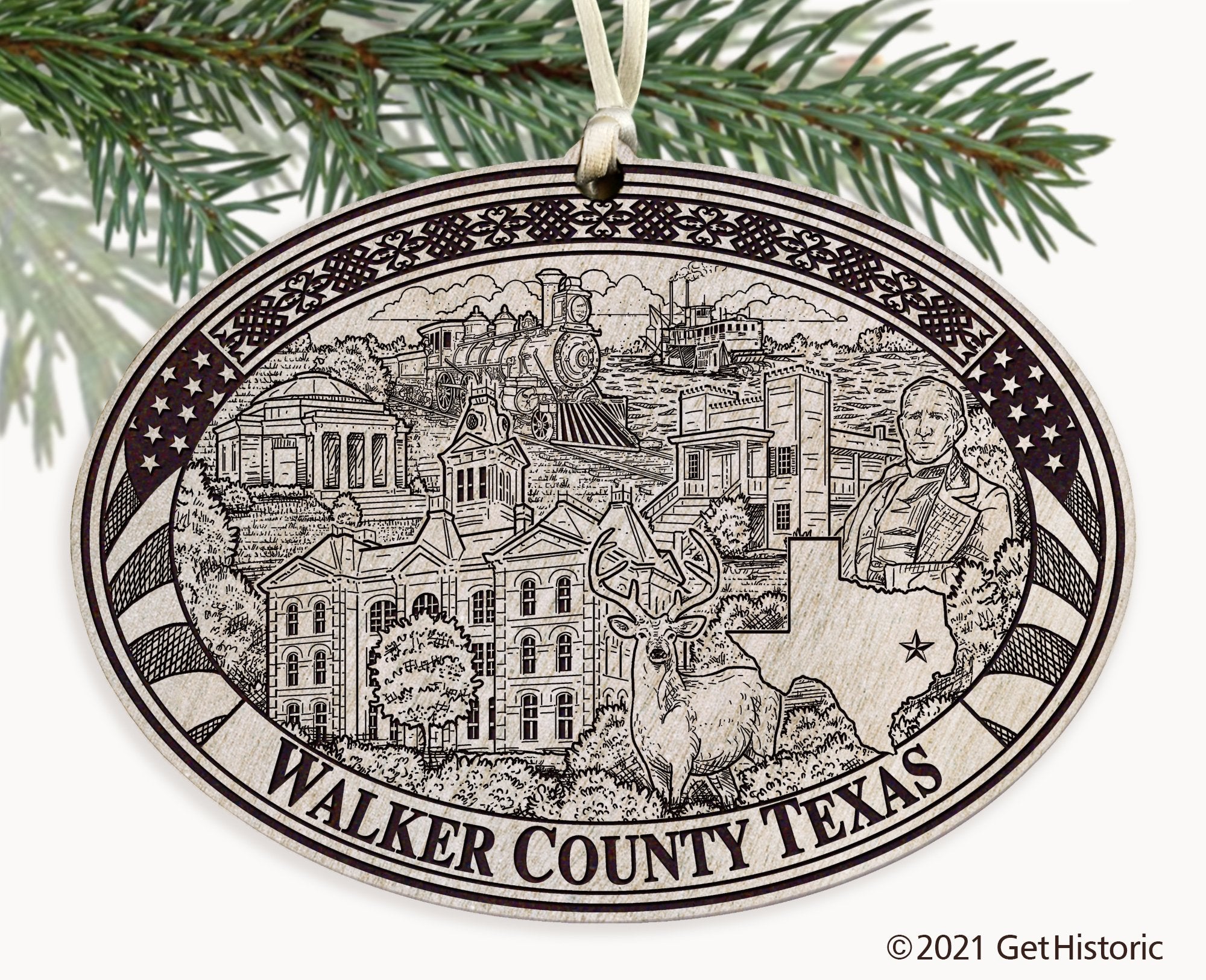 Walker County Texas Engraved Ornament