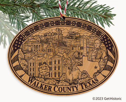 Walker County Texas Engraved Natural Ornament