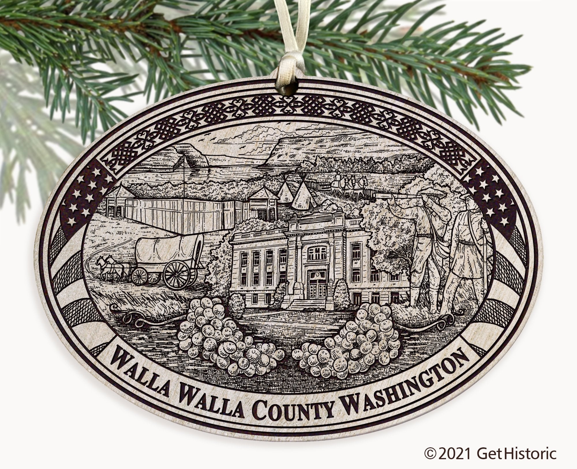 Walla Walla County Washington Engraved Ornament