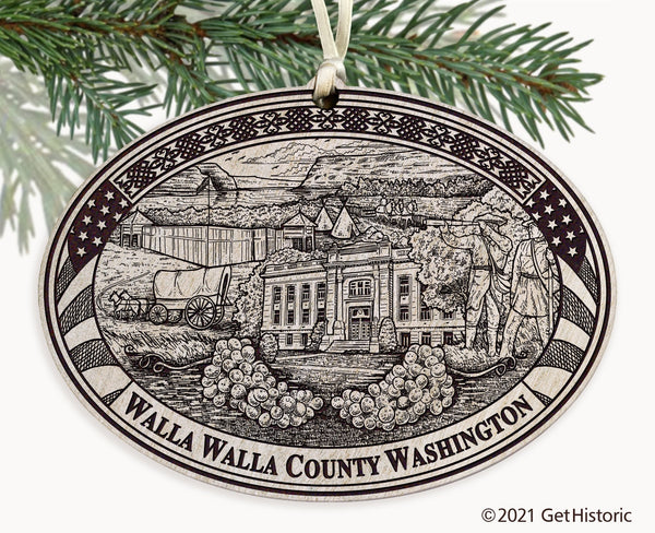 Walla Walla County Washington Engraved Ornament