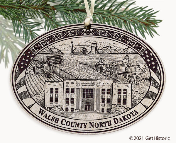 Walsh County North Dakota Engraved Ornament