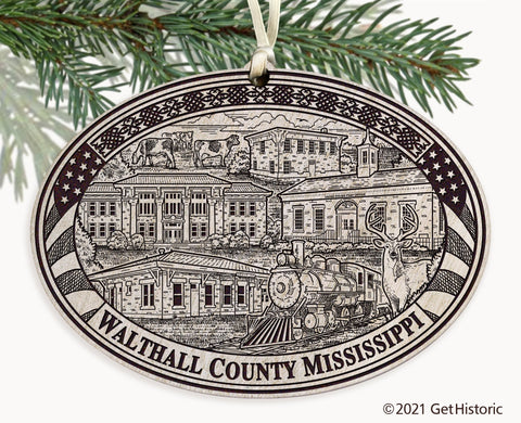 Walthall County Mississippi Engraved Ornament