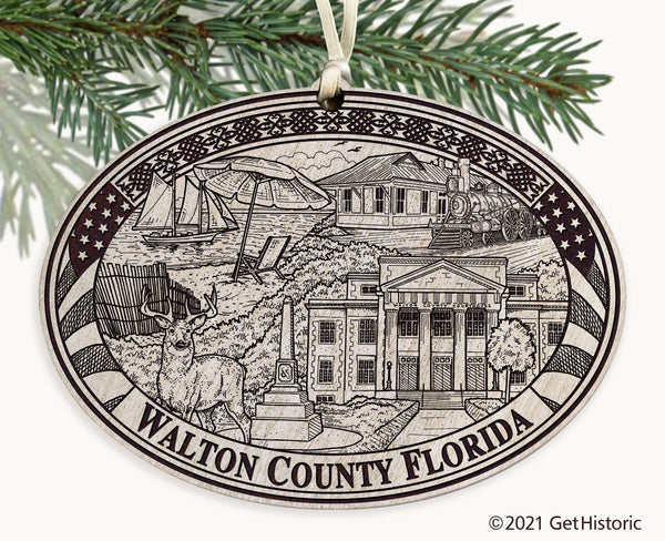 Walton County Florida Engraved Ornament
