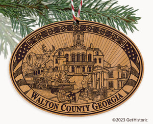 Walton County Georgia Engraved Natural Ornament