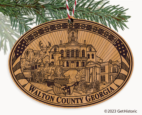 Walton County Georgia Engraved Natural Ornament