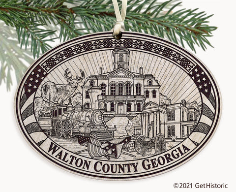 Walton County Georgia Engraved Ornament