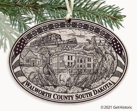 Walworth County South Dakota Engraved Ornament