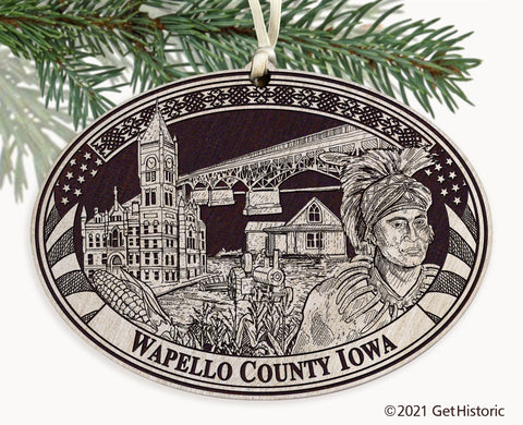 Wapello County Iowa Engraved Ornament