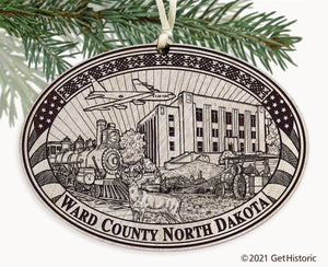 Ward County North Dakota Engraved Ornament