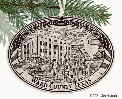 Ward County Texas Engraved Ornament