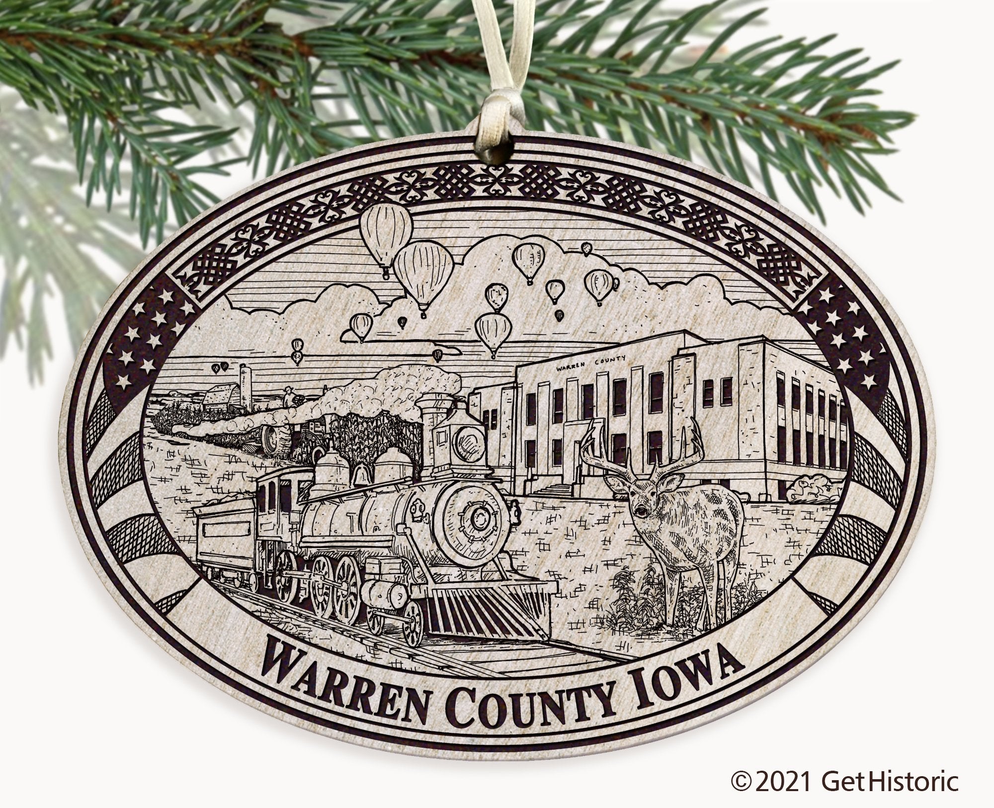 Warren County Iowa Engraved Ornament