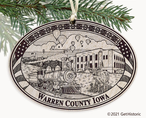 Warren County Iowa Engraved Ornament