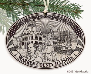 Warren County Illinois Engraved Ornament