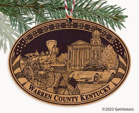 Warren County Kentucky Engraved Natural Ornament