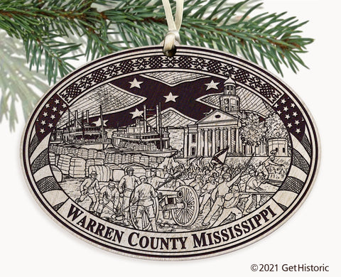 Warren County Mississippi Engraved Ornament