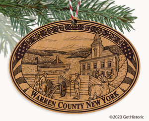 Warren County New York Engraved Natural Ornament