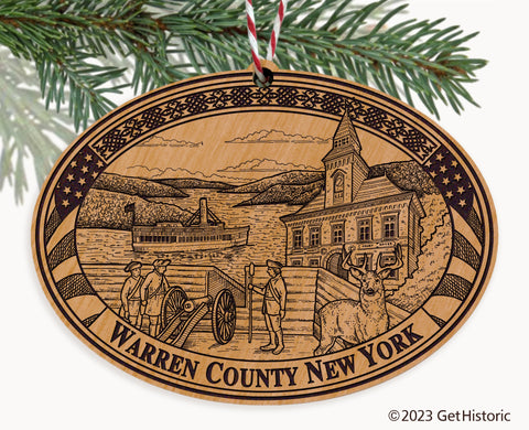 Warren County New York Engraved Natural Ornament