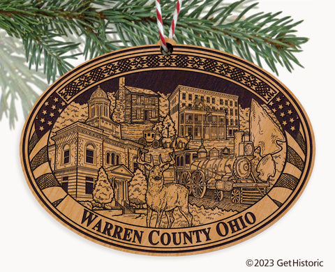 Warren County Ohio Engraved Natural Ornament