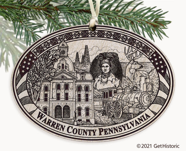 Warren County Pennsylvania Engraved Ornament