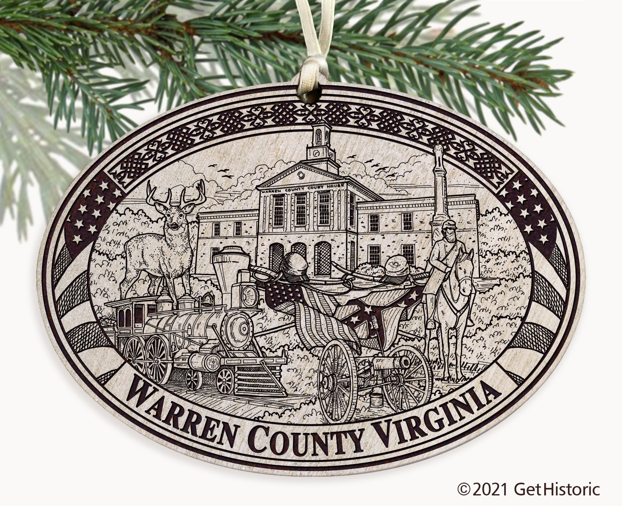Warren County Virginia Engraved Ornament