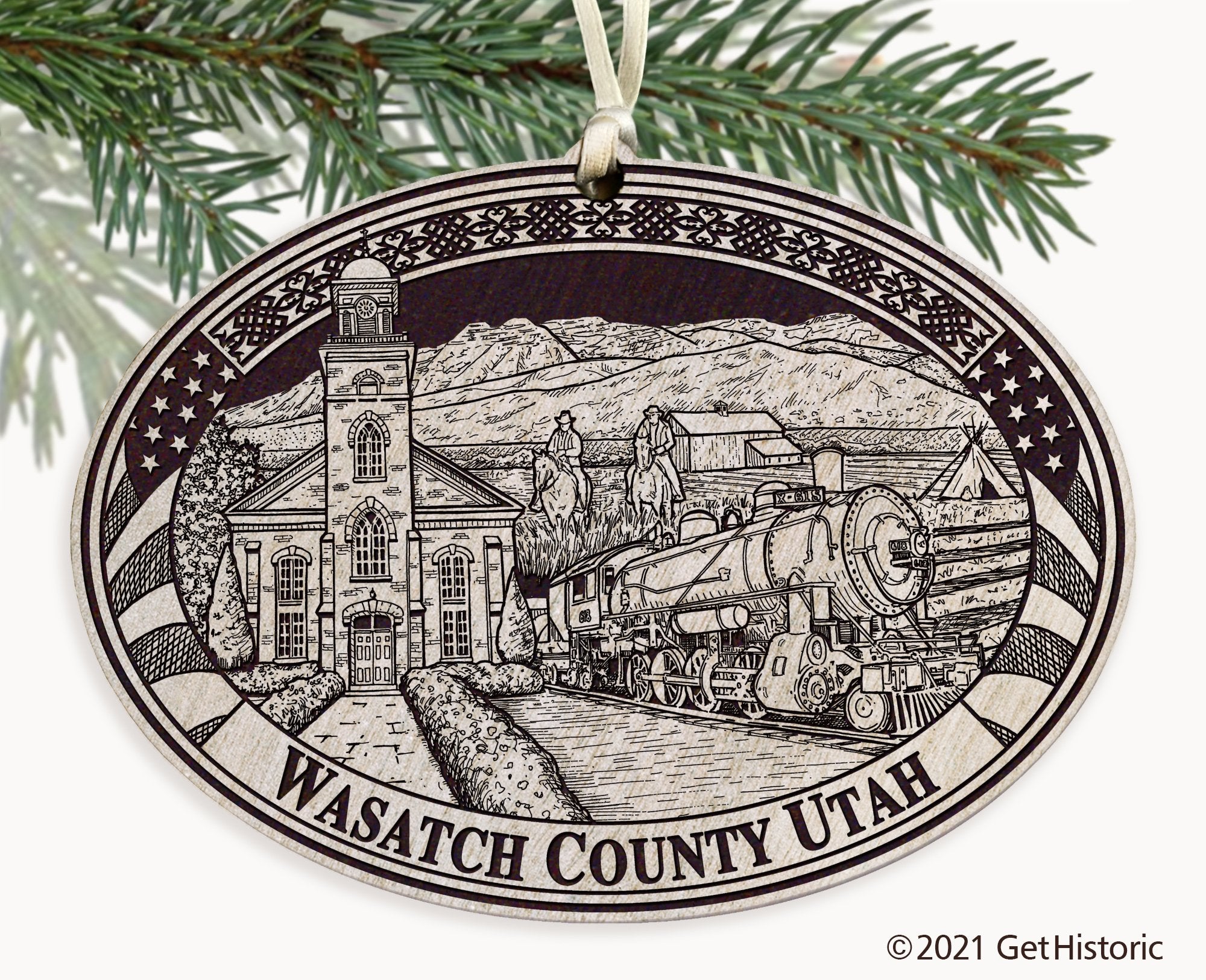 Wasatch County Utah Engraved Ornament