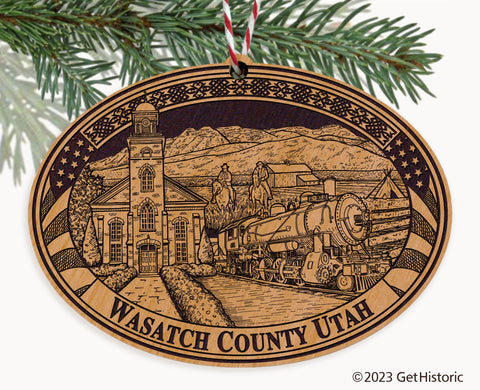 Wasatch County Utah Engraved Natural Ornament