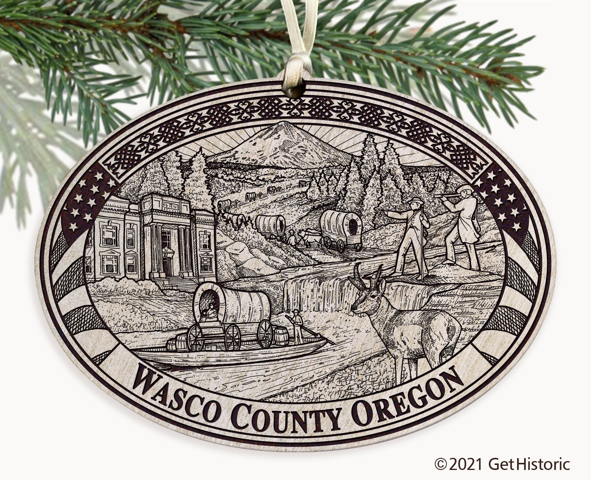 Wasco County Oregon Engraved Ornament