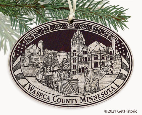 Waseca County Minnesota Engraved Ornament