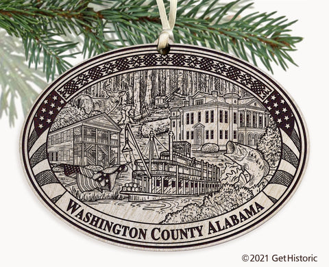 Washington County Alabama Engraved Ornament