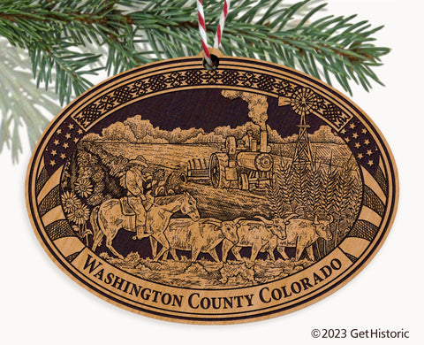 Washington County Colorado Engraved Natural Ornament