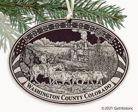 Washington County Colorado Engraved Ornament