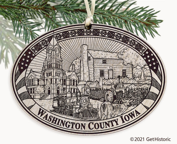 Washington County Iowa Engraved Ornament
