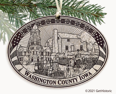 Washington County Iowa Engraved Ornament