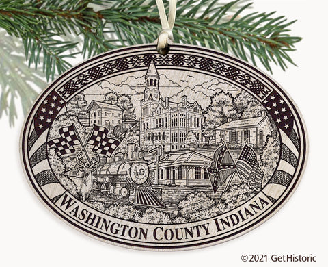 Washington County Indiana Engraved Ornament